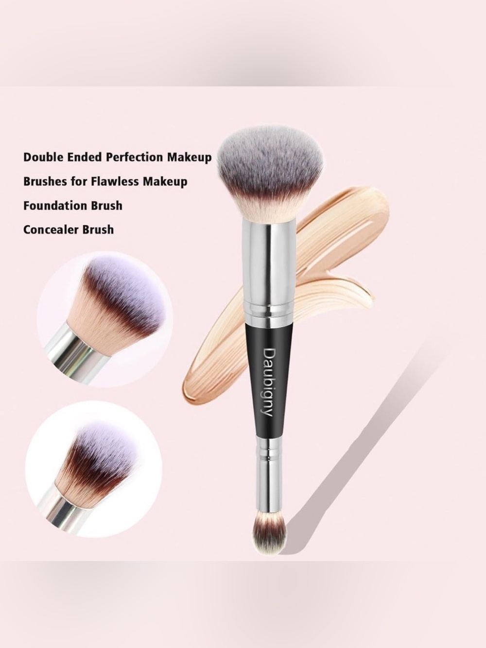 Daubigny Makeup Brushes Dual-ended Foundation Brush Concealer Brush